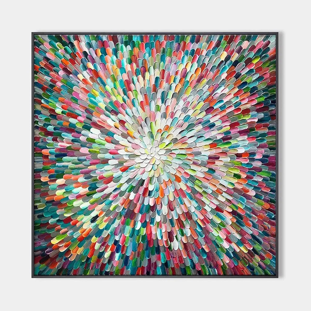Colorful Abstract Impasto Oil Painting