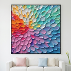 RAINBOW BURST: Impasto Vibrant Color Explosion Canvas