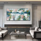 RIVER OF PETALS: Textured Abstract Floral Landscape Painting