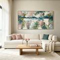 RIVER OF PETALS: Textured Impasto Impressionistic Blossoms Canvas