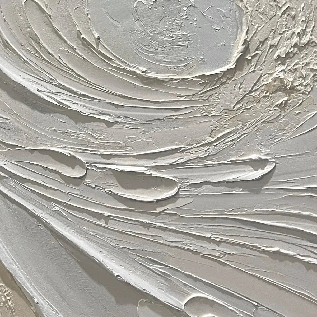 WHISPERS OF THE WIND: Beige Grey Textured Swirls Panoramic Canvas