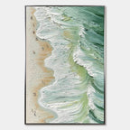  SEASHORE SERENADE Textured Impasto Beach Oil Painting
