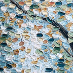 SERENE CASCADE: Textured Abstract Impasto Painting of Falling Leaves
