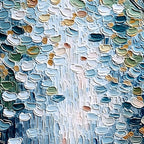 SERENE CASCADE: Textured Abstract Impasto Painting of Falling Leaves