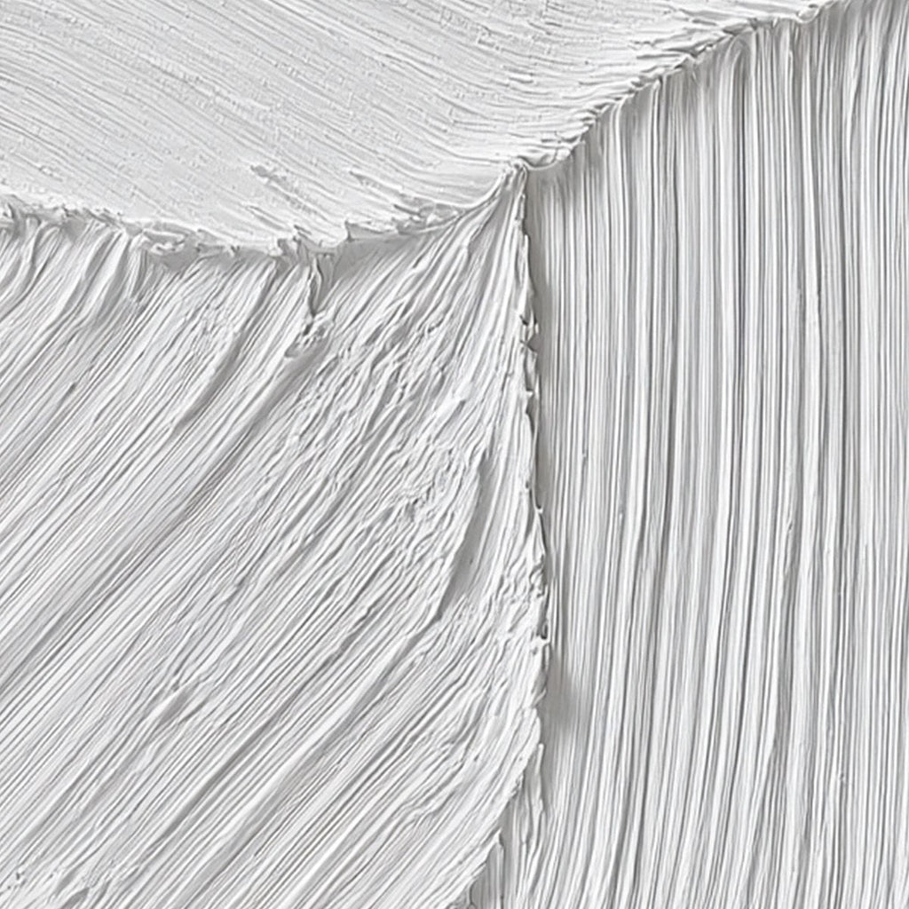 SERENE RIFT: Large Textured White Minimalist Abstract Painting