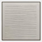 SERENE LINES Minimalist Textured White Abstract Oil Painting