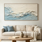SERENE SEASCAPE: Textured Impasto Abstract Ocean Canvas