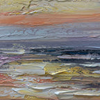 SERENE SUNSET: Textured Warm Hues Sea Calm Evening Canvas