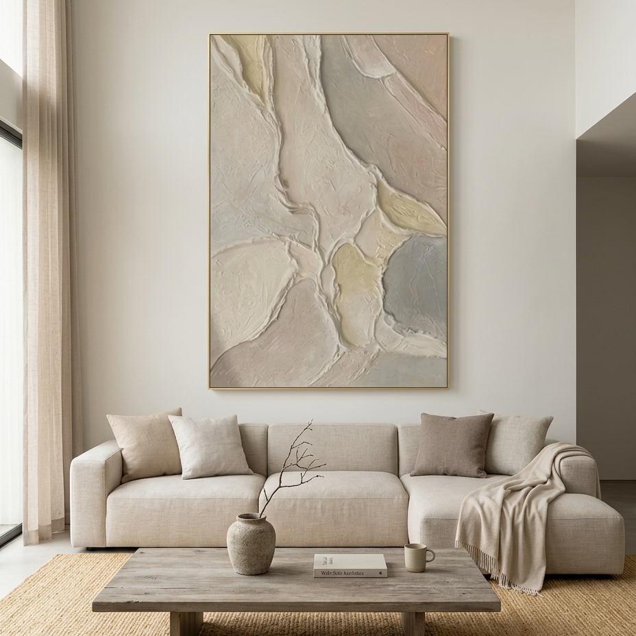 SERENE TEXTURES: Textured Impasto Gentle Undulations Canvas