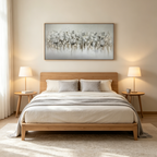SILVER MIST: Minimalist Floral Silver Grey White Canvas