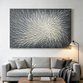 SILVER SWIRL: Textured Impasto Mesmerizing Swirl Canvas