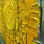 SOLAR FOREST: Yellow Sun Dark Textured Forest Impasto Canvas