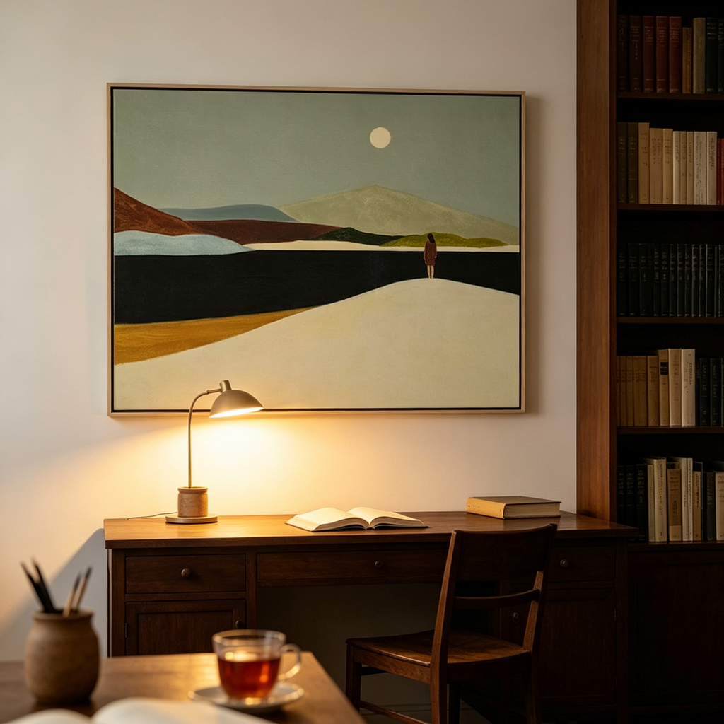 SOLITARY FIGURE : Lone Person Vast Horizon Canvas