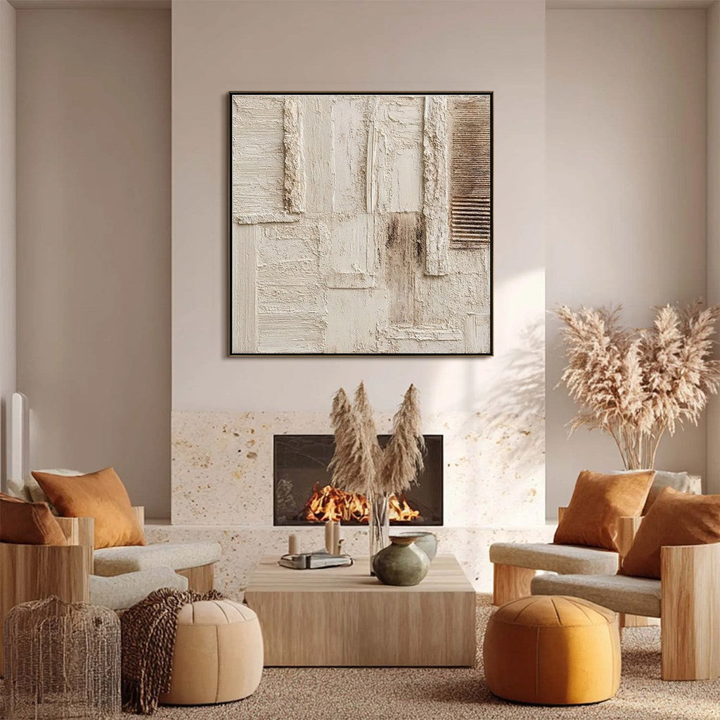 STRATA: Textured Wabi Sabi Abstract Painting in Neutral Tones