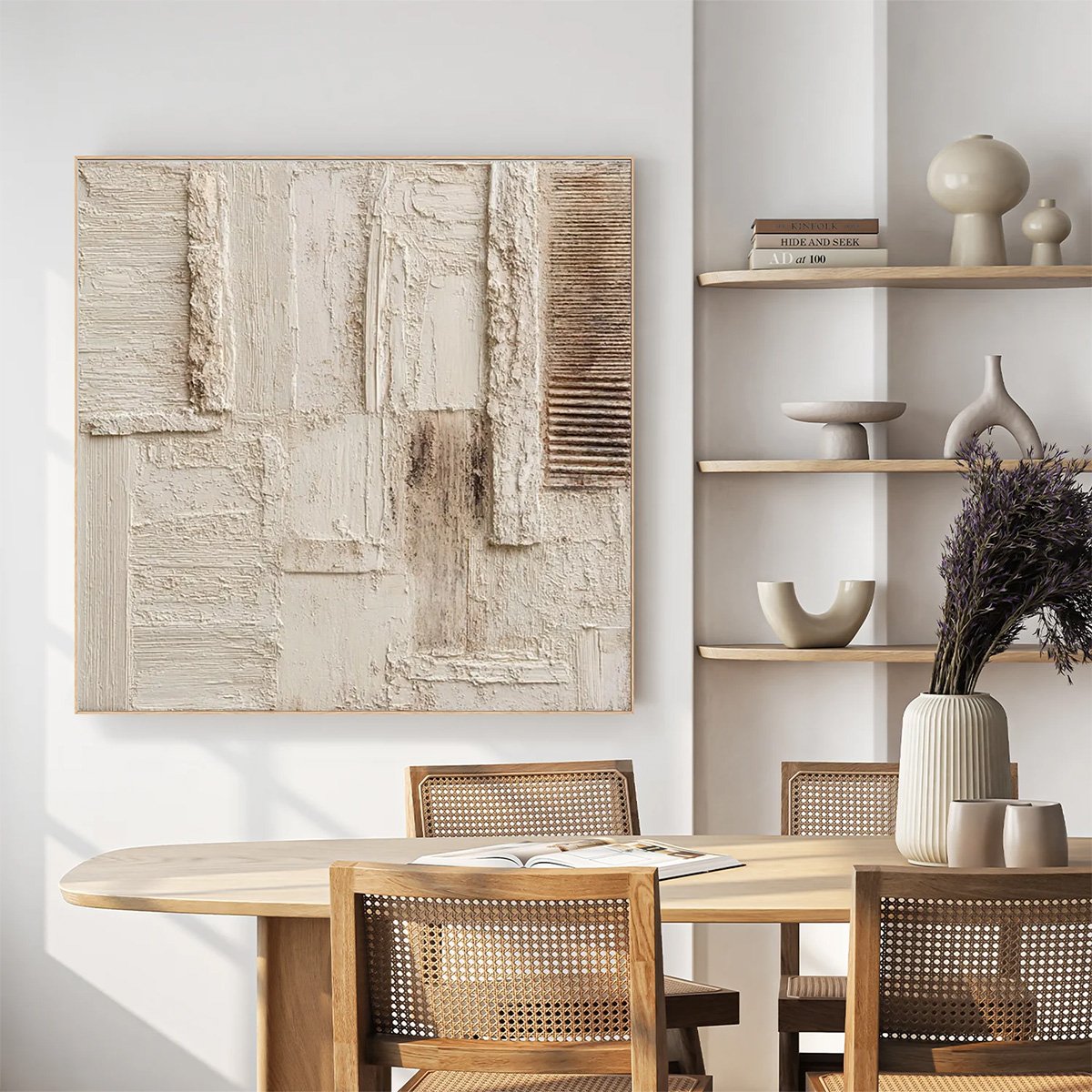 STRATA: Textured Wabi Sabi Abstract Painting in Neutral Tones