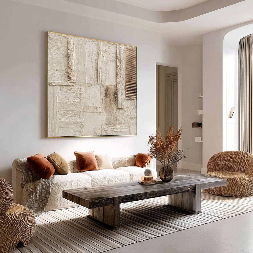STRATA: Textured Wabi Sabi Abstract Painting in Neutral Tones