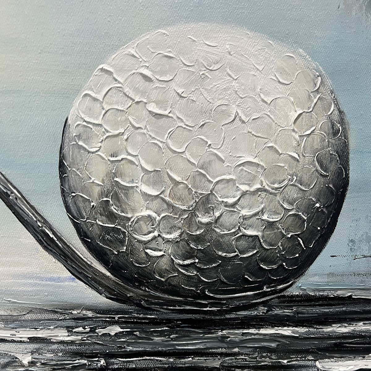 STROKE OF GENIUS: Textured Golf Still Life Painting with Focus and Precision