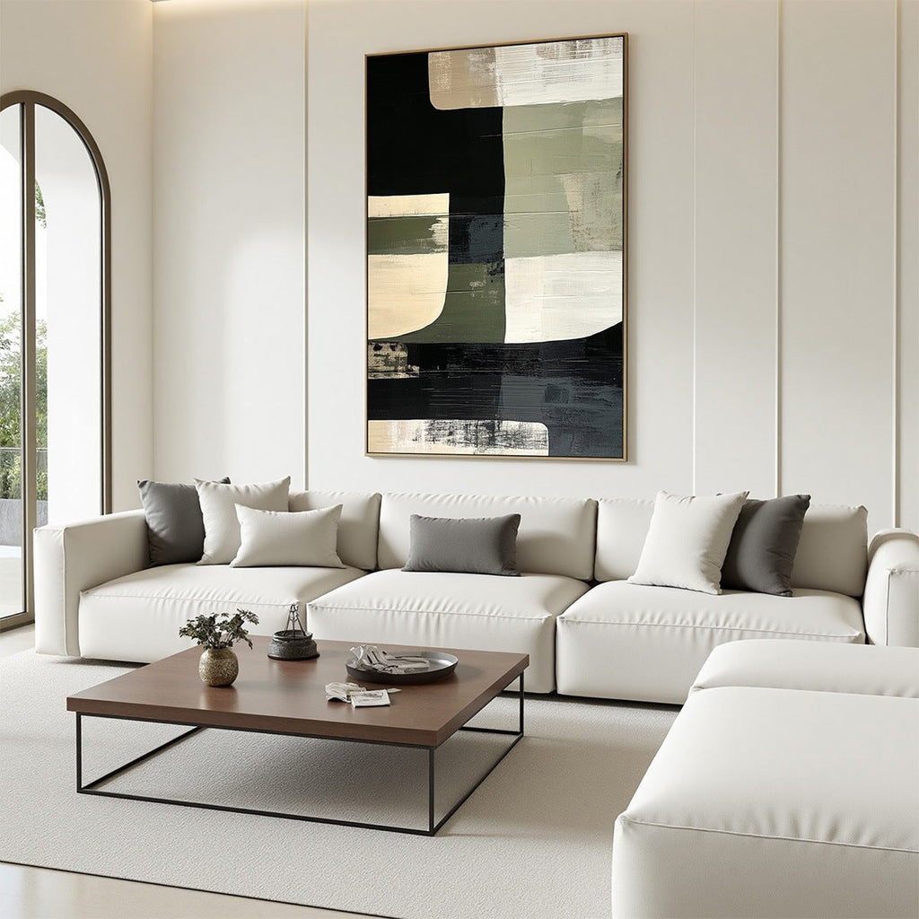 STRUCTURED FORMS: Minimalist Interlocking Blocks Canvas
