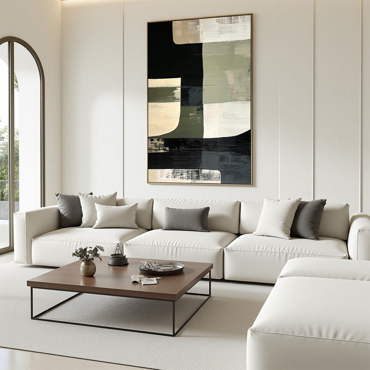 STRUCTURED FORMS: Minimalist Interlocking Blocks Canvas