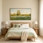 SUNLIT MEADOW: Sunlit Pastoral Peaceful Grassland Canvas
