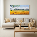 GOLDEN HARVEST: Golden Field Warm Rural Canvas