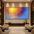 SUNRISE SERENADE: Colorful Sunrise Yellow Orange Pink Textured Abstract Canvas