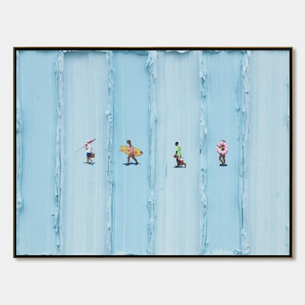 SURF STRIPES: Minimalist Beach Impasto Painting