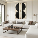 SYMMETRY: Black Geometric Forms Symmetrical Composition Canvas