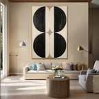 SYMMETRY: Black Geometric Forms Symmetrical Composition Canvas