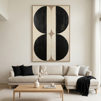 SYMMETRY: Black Geometric Forms Symmetrical Composition Canvas