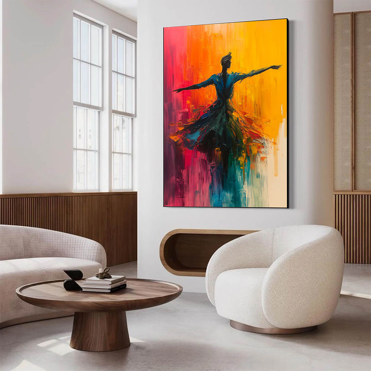 SOULFLIGHT: Bold Dancer Wall Art Impasto Canvas