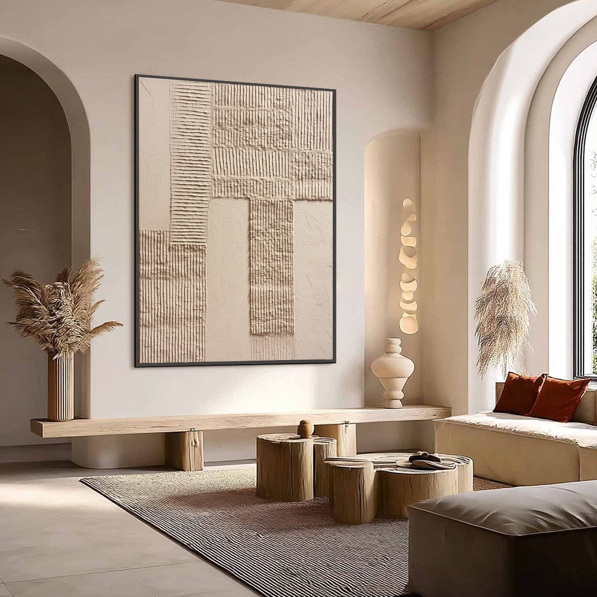 TERRA ALBA: Textured Wabi Sabi Minimalist Abstract Painting