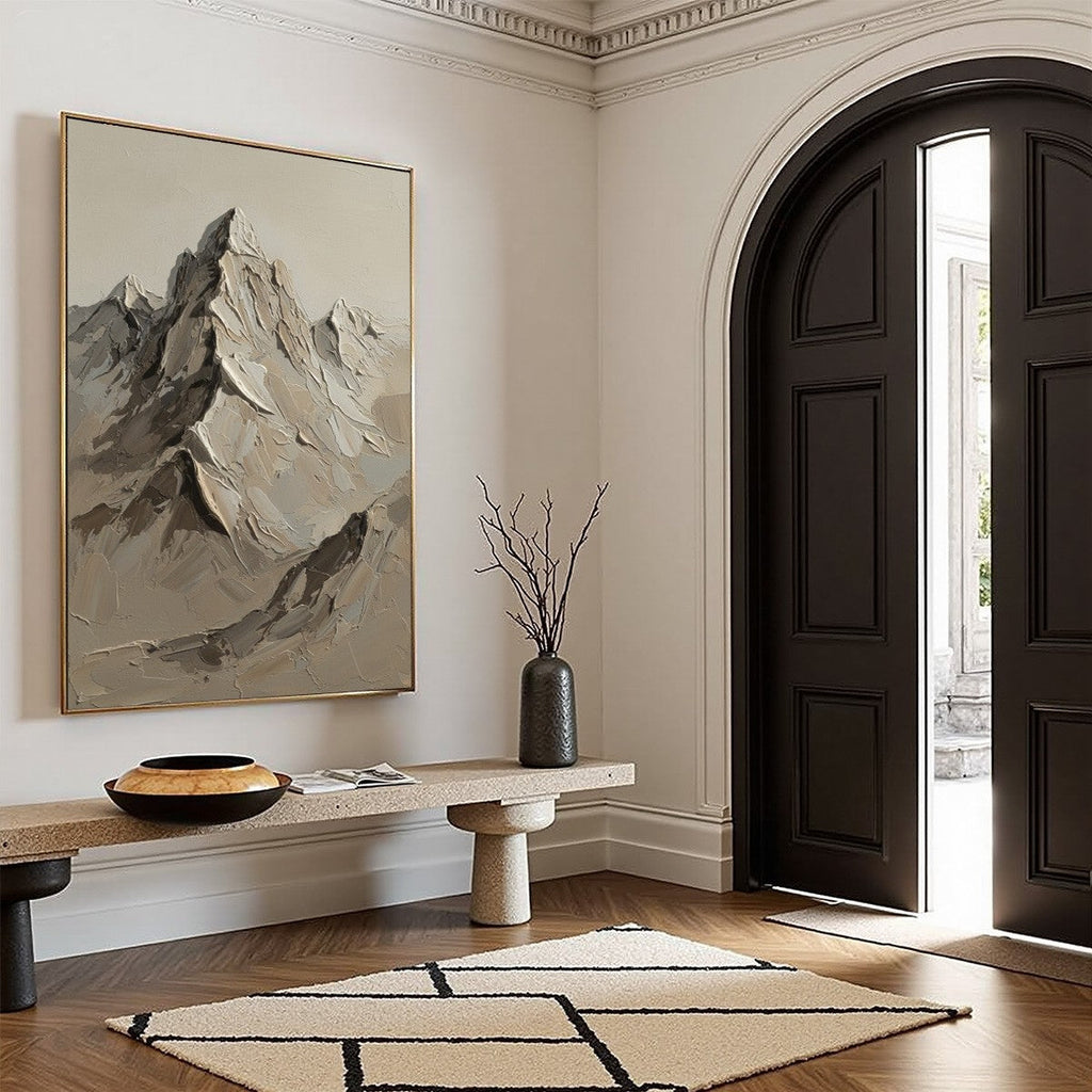 TERRA PEAK: Textured Wabi Sabi Mountain Impasto Wall Art