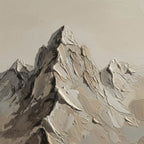 TERRA PEAK: Textured Wabi Sabi Mountain Impasto Wall Art