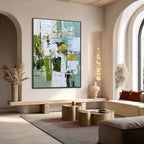 TERRACE VIEW: Textured Abstract Impasto Landscape Painting