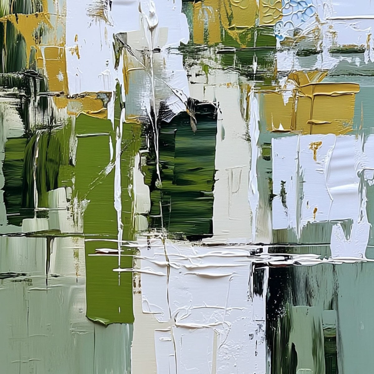 TERRACE VIEW: Textured Abstract Impasto Landscape Painting