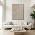 TEXTURED BEIGE ABSTRACT: Neutral Tone Textured Brushstrokes Canvas