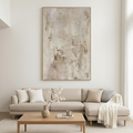 TEXTURED BEIGE ABSTRACT: Beige Subtle Texture Minimalist Canvas