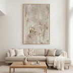 TEXTURED BEIGE ABSTRACT: Beige Subtle Texture Minimalist Canvas
