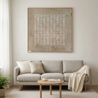 TEXTURED BEIGE GRID: Beige Textured Grid Pattern Minimalist Canvas