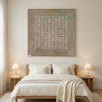 TEXTURED BEIGE GRID: Beige Textured Grid Pattern Minimalist Canvas