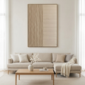 TEXTURED BEIGE LINES: Vertical Horizontal Lines Texture Beige Minimalist Canvas