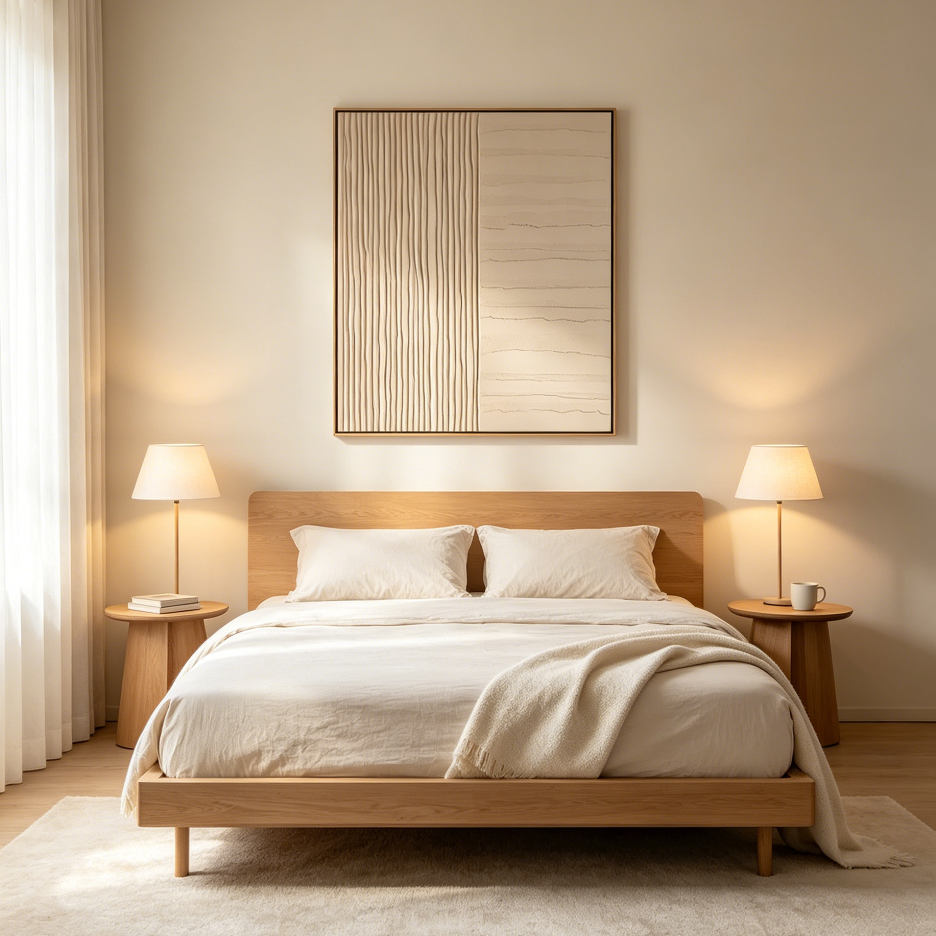 TEXTURED BEIGE LINES: Vertical Horizontal Lines Texture Beige Minimalist Canvas