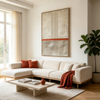 TEXTURED MINIMALIST LANDSCAPE: Terracotta Beige Textured Layers Canvas