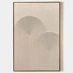 Textured Rainbow minimalist beige painting by Javier Ramirez, modern art for living room and office