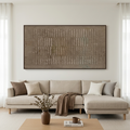 RECTANGLE ARRAY: Brown Textured Rectangular Pattern Canvas