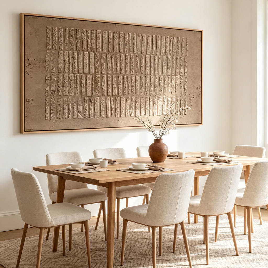 RECTANGLE ARRAY: Brown Textured Rectangular Pattern Canvas