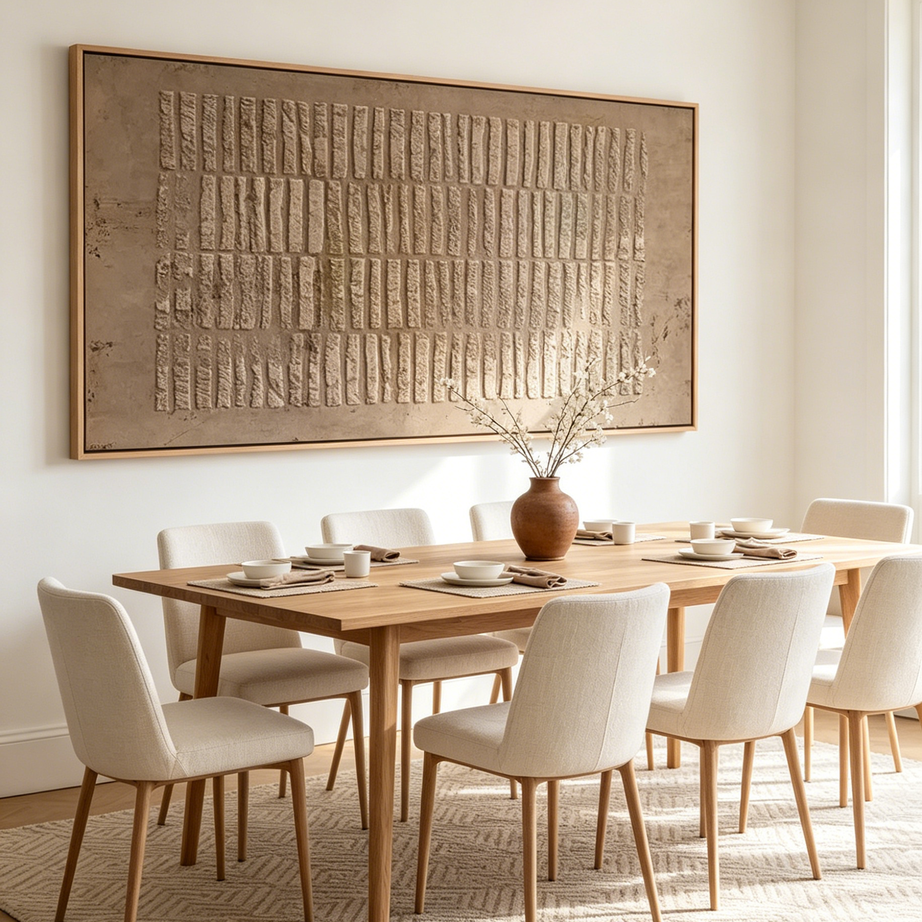 RECTANGLE ARRAY: Brown Textured Rectangular Pattern Canvas