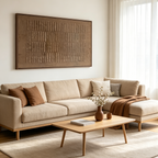 RECTANGLE ARRAY: Brown Textured Rectangular Pattern Canvas