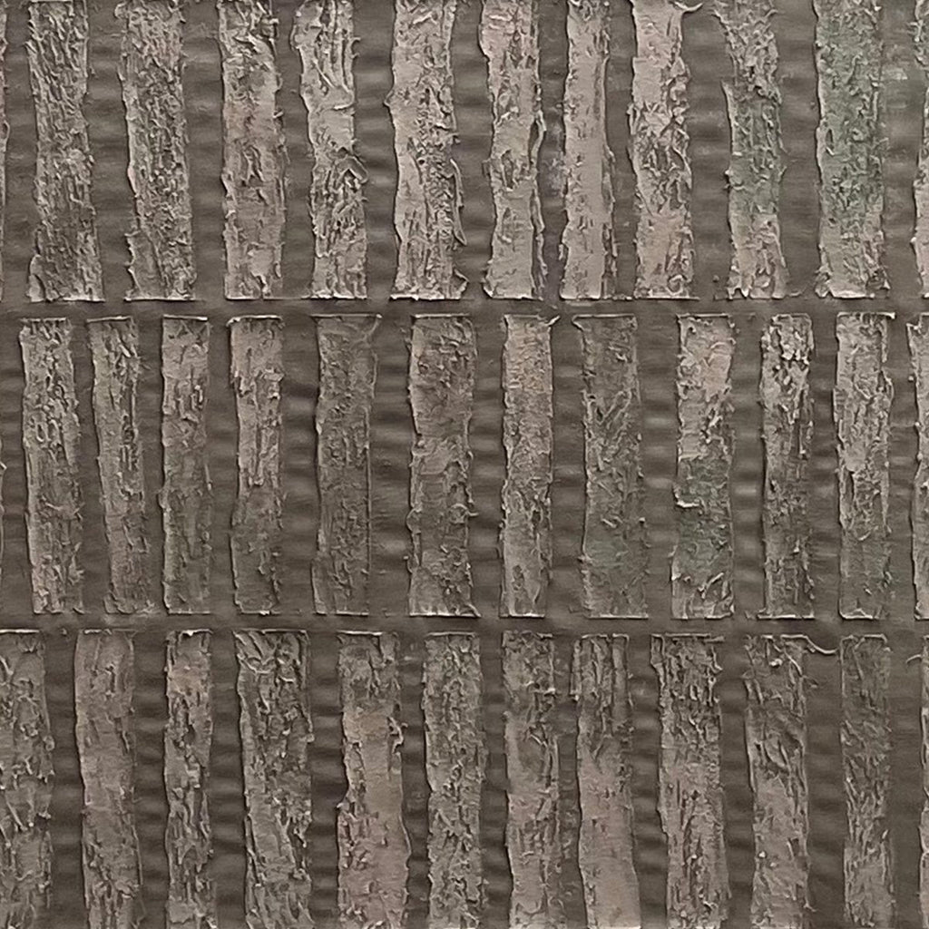 TEXTURED RECTANGLE ARRAY: Minimalist Textured Painting in Brown